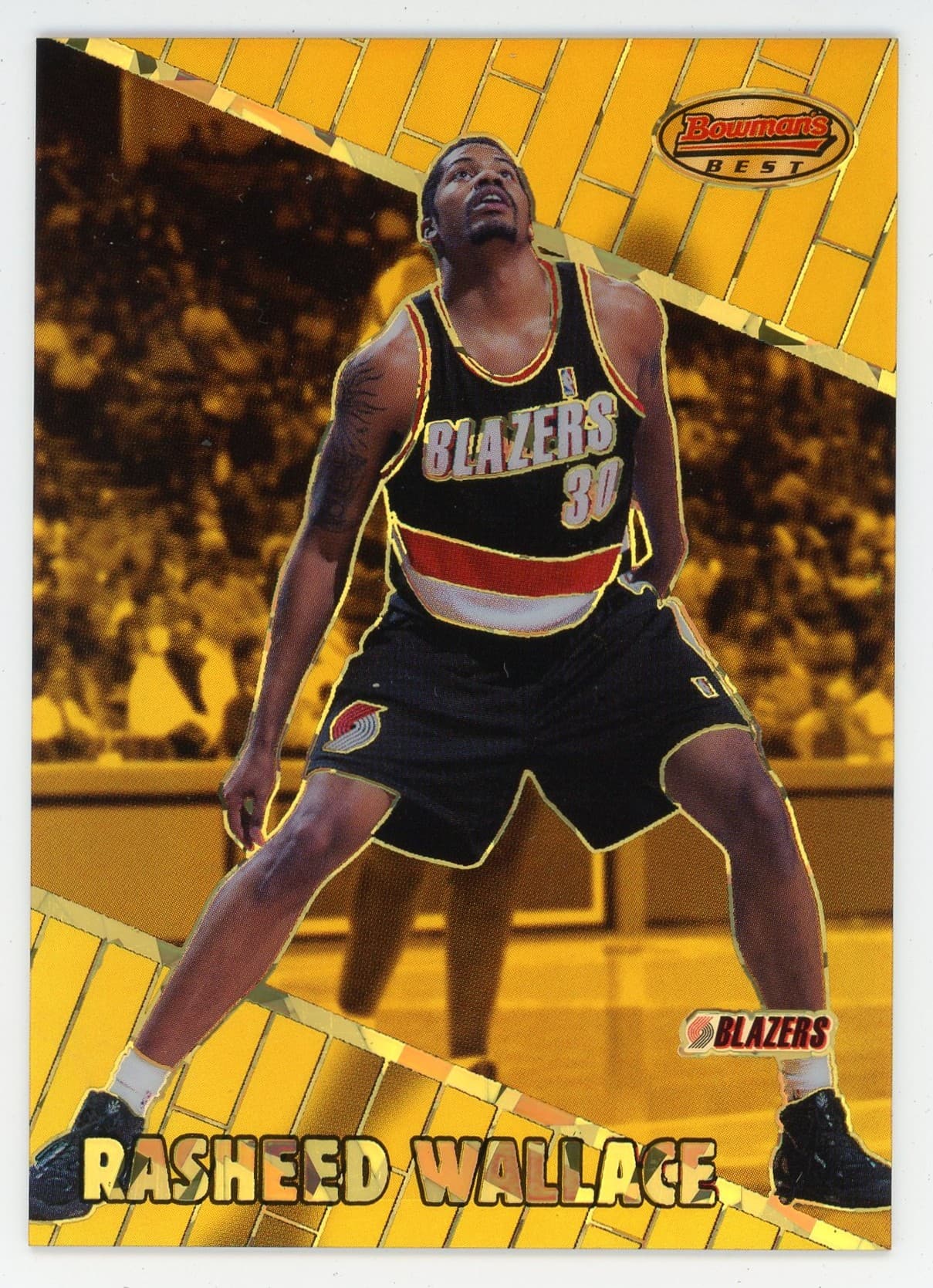 1999-00 Bowman's Best #53 Rasheed Wallace Atomic Refractor #/100
