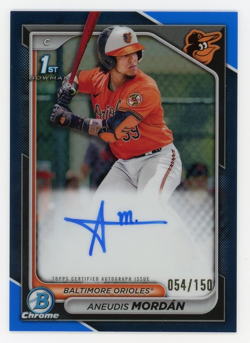 2024 Bowman Chrome Aneudis Mordán 1st Prospect Auto Blue Refractor #/150 #CPA-AMO