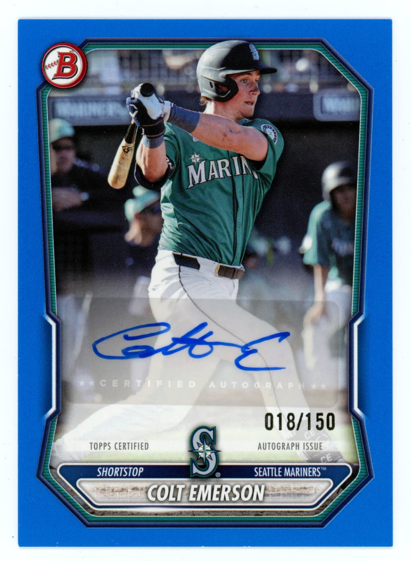 2026 Bowman MLB Colt Emerson Prospect Auto Blue #/150