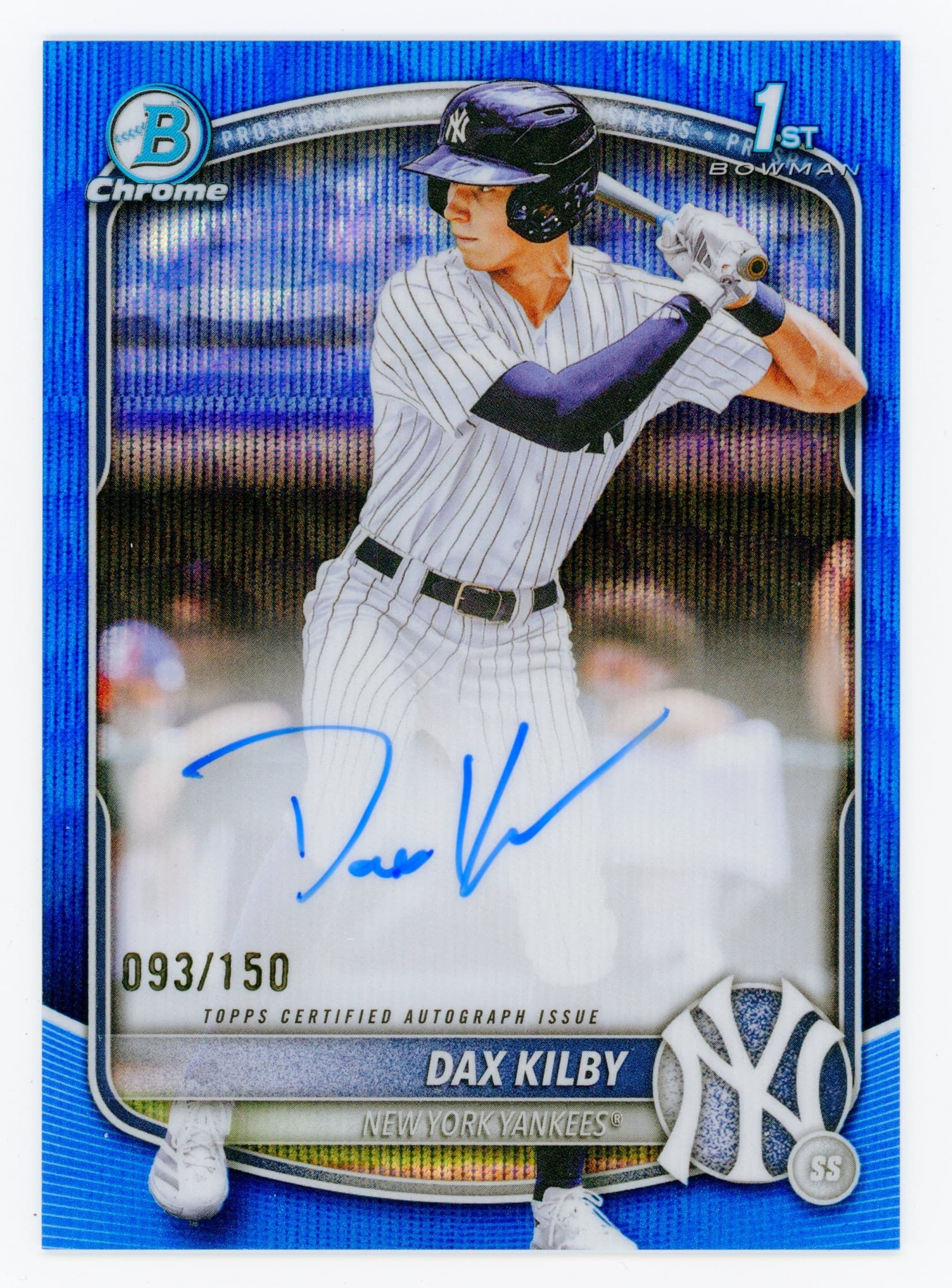 2025 Bowman Chrome Dax Kilby 1st Prospect Auto Blue Wave Refractor #/150 #CPA-DK