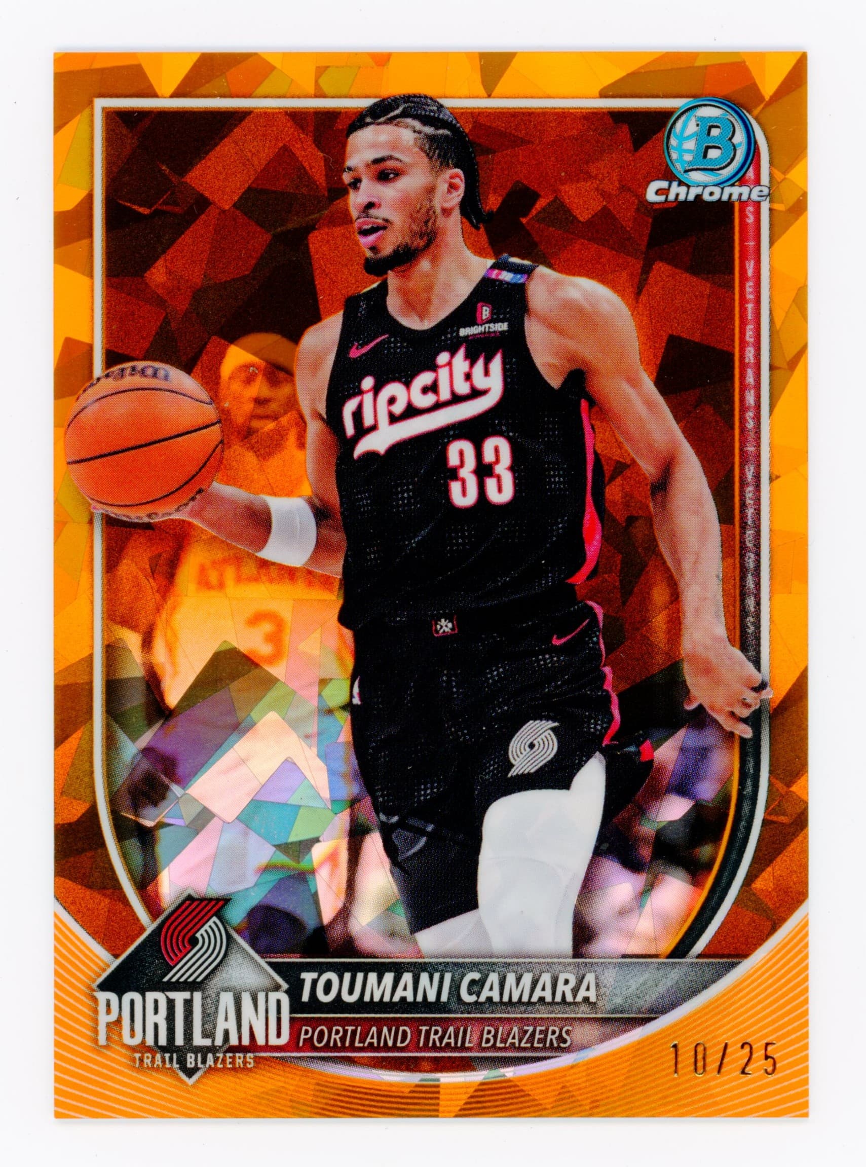 2025-26 Bowman Chrome Sapphire Toumani Camara Veterans Orange #/25